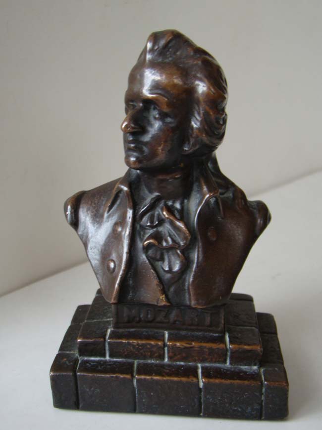 A pair of MOZART bust bookends by the Galvano Bronze Company circa 1930 — image 2